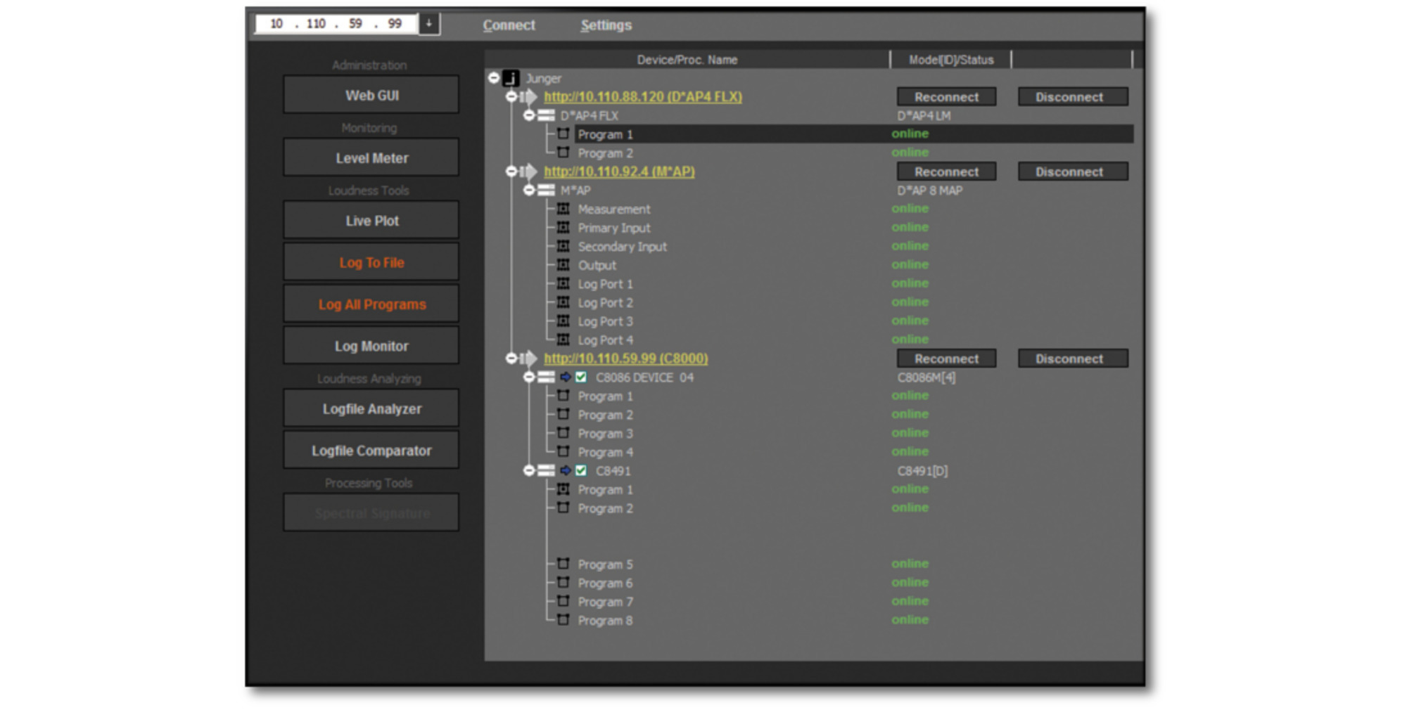 J*AM Application Manager - Main Window