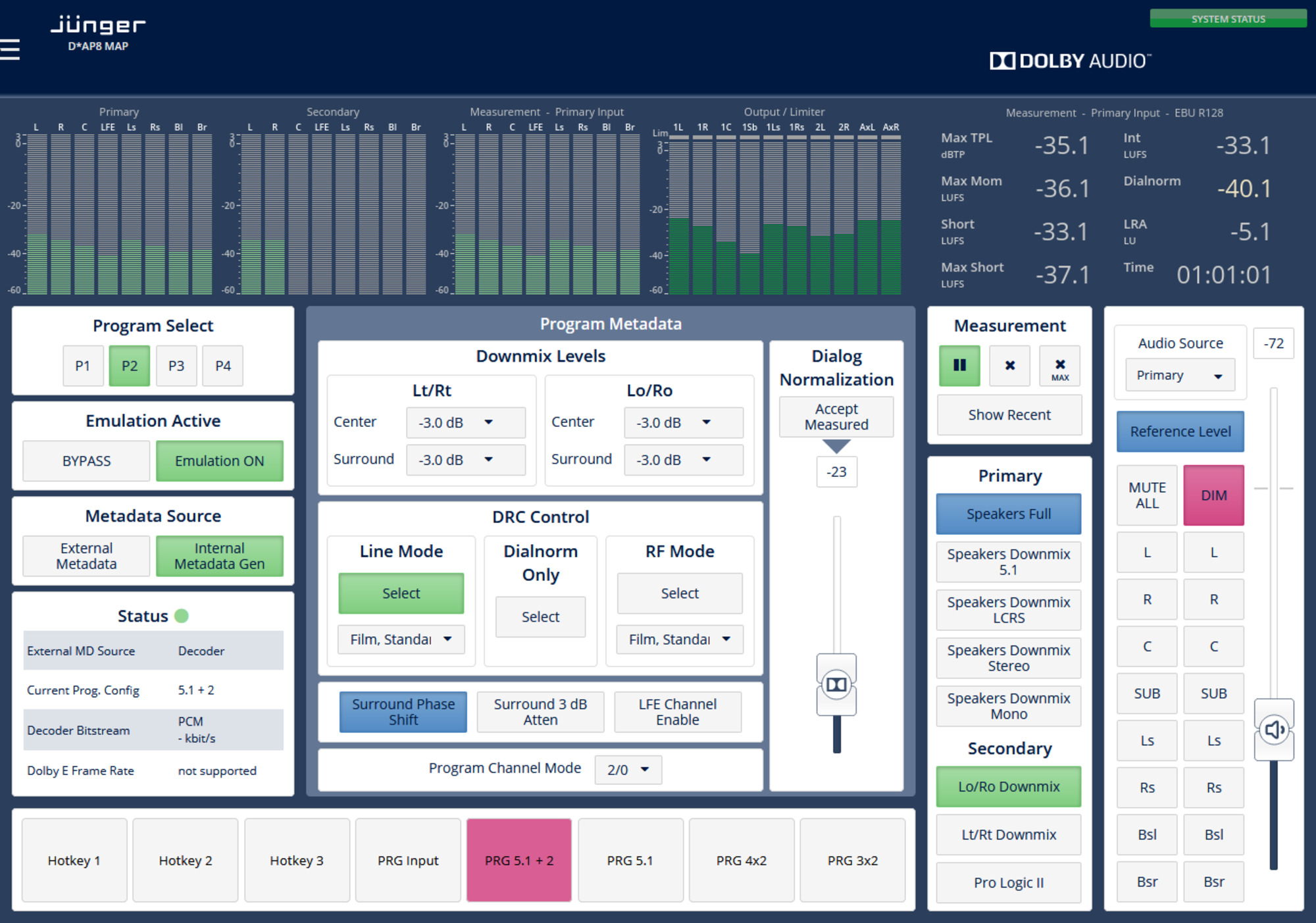 D*AP 8 MAP Edition:  DOLBY Setup GUI - Screenshot